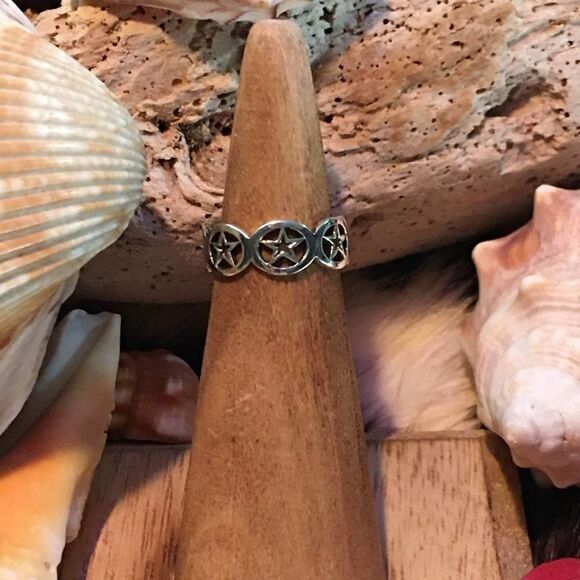 Stars Sterling Silver Toe Ring Midi Ring - Picture 5 of 5